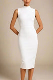 Grace Bandage Midi Dress White Pearl Sale