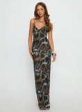 Saphrona V-neck Maxi Dress Leopard