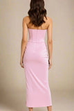Hope Bodycon Wrap Maxi Dress Dusty Pink
