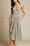 Everly Midi Dress Sage Green Sale