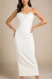 Erin Bandage Maxi Dress White Pearl