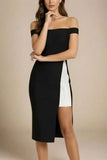Sofie Off Shoulder Bodycon Dress Classic Black
