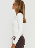 Keslie Long Sleeve Henley Top White