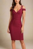 Sia Bandage Dress Red Wine