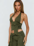 Aprilla Halter Top Green Stripe