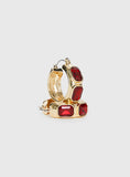 Gabrianna Hoop Earrings Gold Red