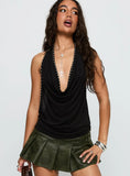 Khoda Studded Halter Top Black