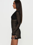 Porchia Long Sleeve Mini Dress Black
