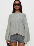 Baby Im Back Knit Sweater Grey Pink