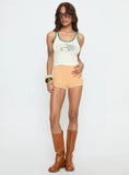 Sardina Contrast Trim Tank Top Cream Green