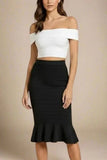 Vera Bandage Off Shoulder Top White Pearl