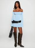 Parisa Long Sleeve Mini Dress Blue