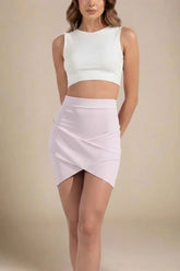 Jay High Waist Bandage Mini Skirt Cream