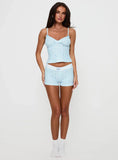 Lullabies Pointelle Sleep Shorts Blue