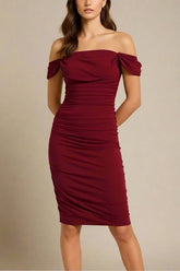 Zia Bodycon Wrap Dress Red Wine