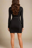 Eva Long Sleeve Bandage Mini Dress Classic Black Sale