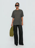Zaydee Oversized Tee Grey Black Stripe