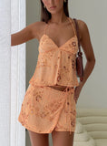 What A Coincidence Beaded Mini Skirt Orange