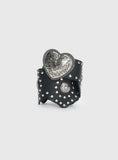 Outta Town Heart Buckle Belt Black Silver