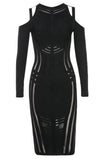 Amelia Long Sleeve Bandage Dress Classic Black