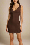 Sabrina Bandage Mini Dress Coffee Brown