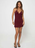 Chantria Mini Dress Burgundy Lower Impact