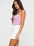 Sawan Pleated Denim Mini Skirt White