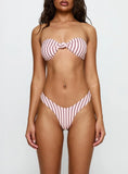 Nevaeh High Cut Bikini Bottoms Pale Pink Stripe