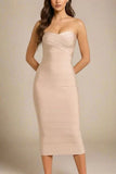 Aaliyah Bandage Midi Dress Nude Sale