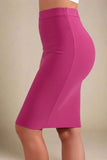 Pencil High Waist Bandage Knee Length Skirt Magenta Pink