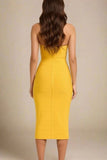 Isabella Bandage Midi Dress Mustard Yellow