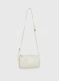 Corlee Woven Faux Leather Cylinder Bag Cream