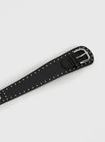 Main Thing Faux Leather Studded Belt Black Silver