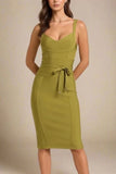 Bek Bandage Dress Olive Green