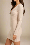 Lisa Long Sleeve Bandage Mini Dress Cream