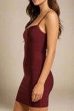 Scarlett Bandage Mini Dress Red Wine
