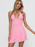 Telepatia Halter Mini Dress Pink