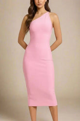 Joi Bodycon Midi Dress Dusty Pink