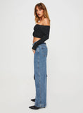 Jankins Low Rise Straight Leg Jeans Mid Wash