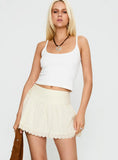 Fairylike Broderie Mini Skirt Ivory