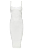 Heidi Bandage Midi Dress White Pearl