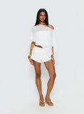 Senzo Chiffon Poncho Top White