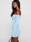 Parisa Long Sleeve Mini Dress Blue