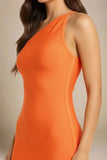Joi Bodycon Midi Dress Apricot Orange