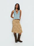 Dalyah Faux Suede Halter Top Soft Blue