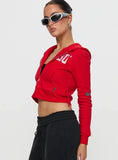 BU MIA Zip Sweater Red