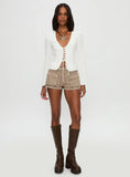 Clouded Linen Long Sleeve Top White