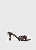 Etiquette Peep Toe Heels Brown / Pink Polka