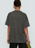 Zaydee Oversized Tee Grey Black Stripe