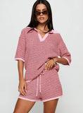 Pacifique Crochet Shorts Pink Multi